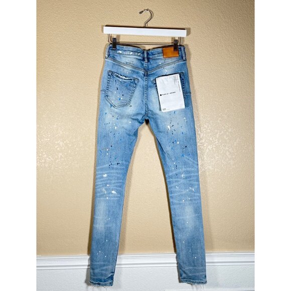 ❌SOLD❌Purple Brand Men's Slim Fit jeans Paint Splatter Distressed Style P001 - Picture 7 of 14